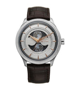 Titan Stellar Analog Men's Watch with Dual Moon Phase and Silver Dial and Brown Leather Strap, 10050SL01