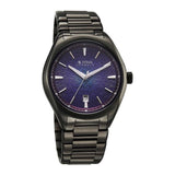 Titan Stellar Starlight Analog with Concealed Automatic Men's Watch with Purple Dial and Dark Gun Stainless Steel Strap,10051QM01