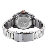 Titan Zero Hour Diver's 300M Automatic Watch for Men, Black Dial with Silver Stainless Steel Bracelet and Black FKM Strap, 10069KM02
