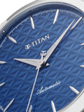 Titan Men's Analog Watch, Blue Dial with Stainless Steel Band, 10077SM01
