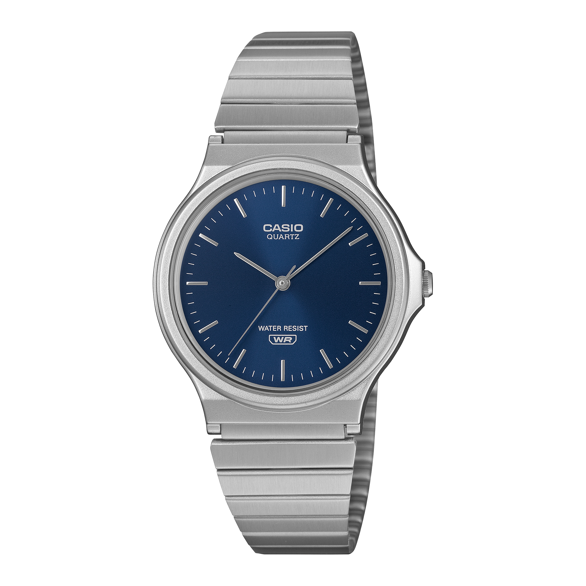 Casio MQ-24DA-2ADF Unisex Analog Watch Blue Sunray Dial with Silver Stainless Steel Band