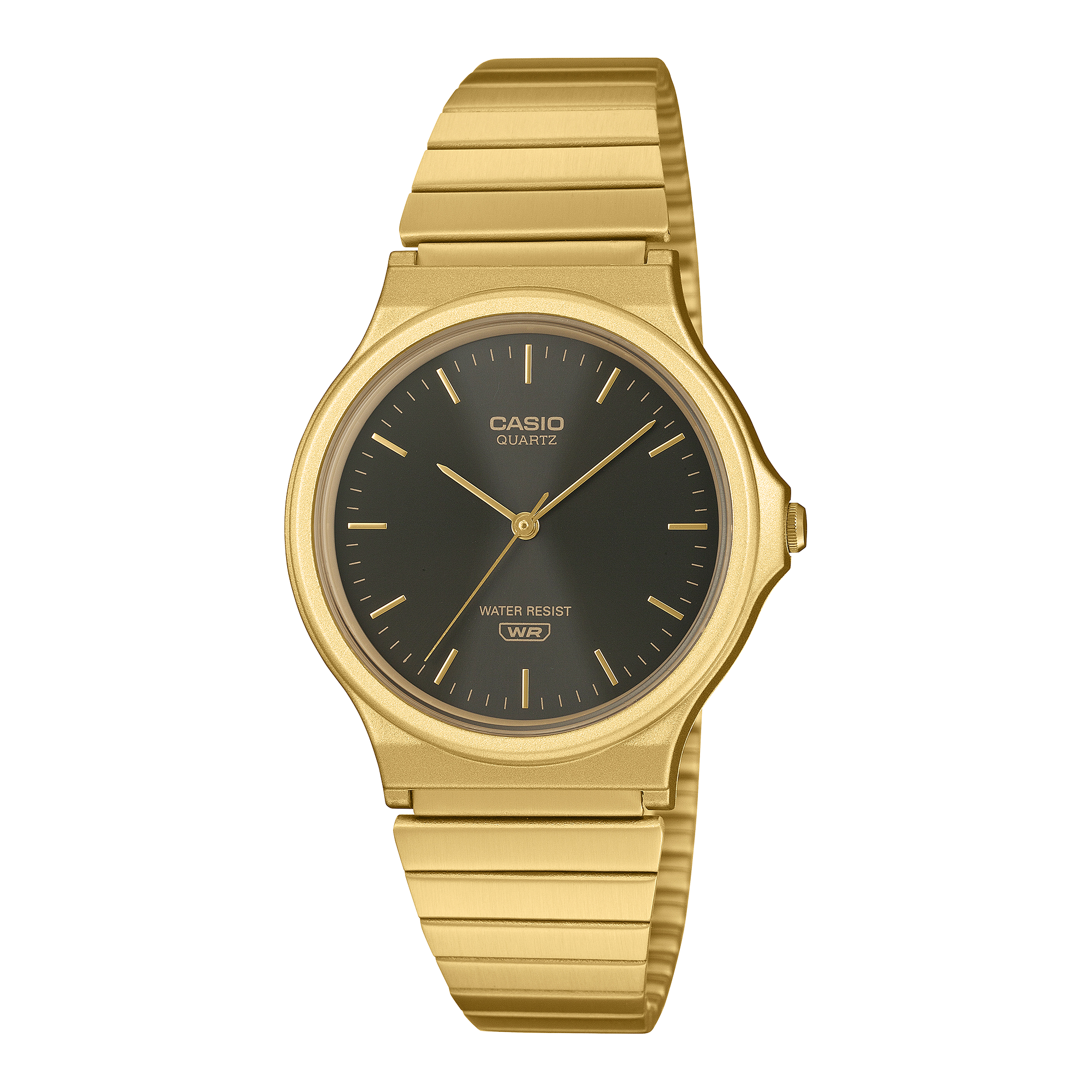 Casio MQ-24GA-1ADF Unisex Analog Watch Brown Dial with Gold Stainless Steel Band