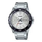 Casio Men's Watch Analog Silver Dial with Silver Stainless Steel Band, MTD-125D-7AVDF