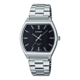 Casio Men's Watch Analog Black Dial with Silver Stainless Steel Band, MTP-B140D-1AVDF