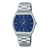 Casio Men's Watch Analog Blue Dial with Silver Stainless Steel Band, MTP-B140D-2AVDF