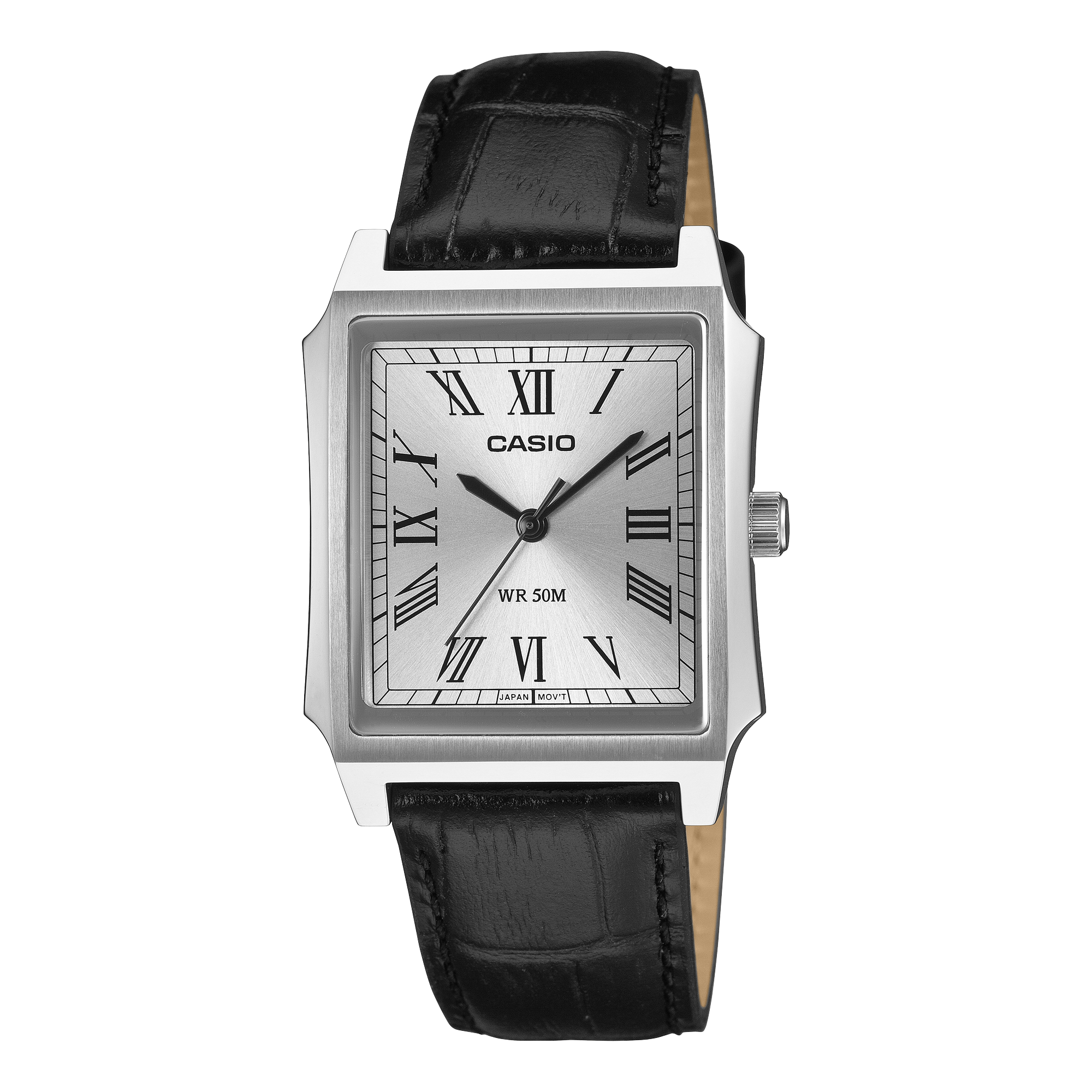 Casio Men's Analog Watch, White Dial With Black Genuine Leather Band, MTP-B190L-7BVDF | Kewalrams Bahrain