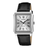 Casio Men's Analog Watch, White Dial With Black Genuine Leather Band, MTP-B190L-7BVDF | Kewalrams Bahrain