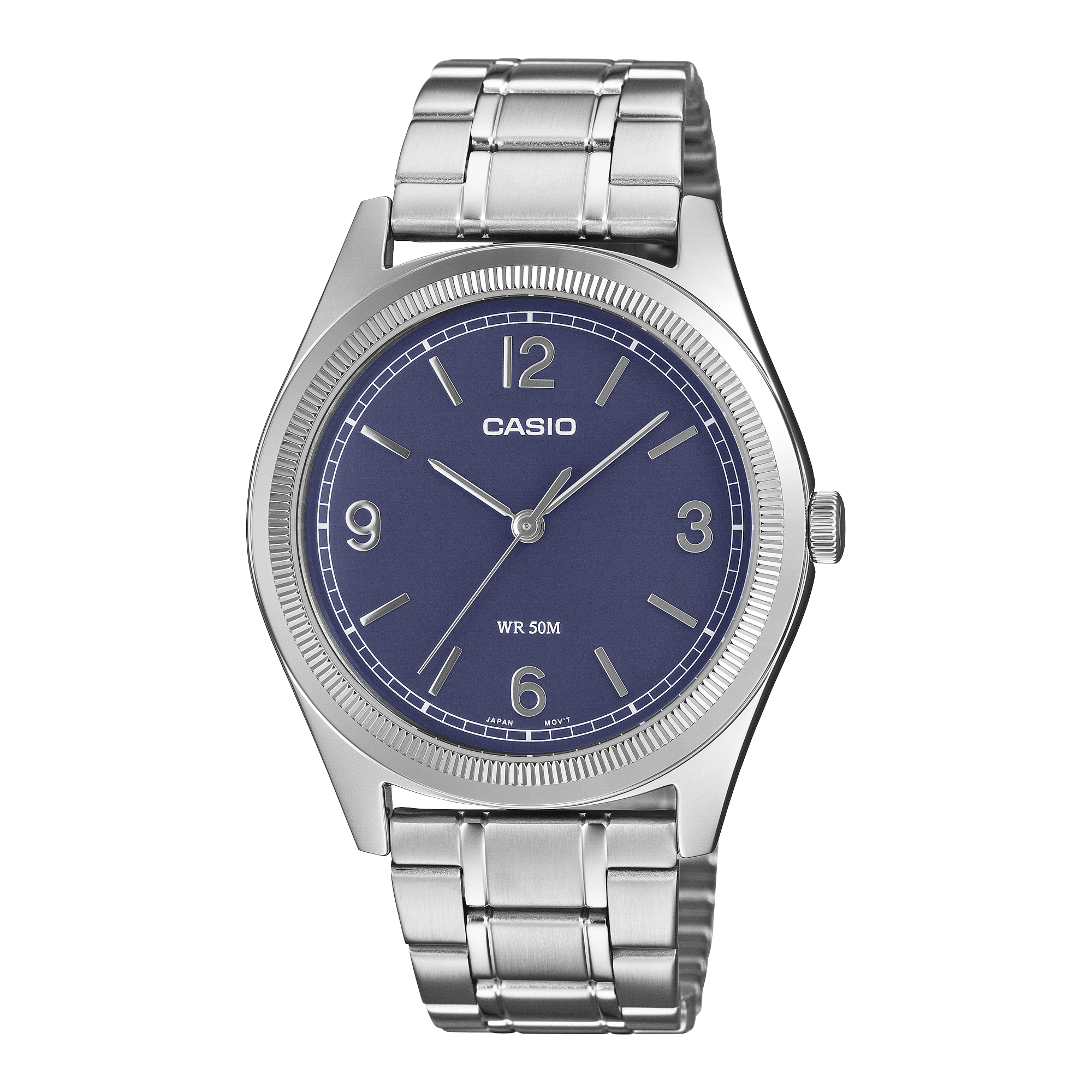 Casio Men's Analog Watch, Ice Blue Dial With Stainless Steel Band, MTP-B210D-2A2VDF - product image