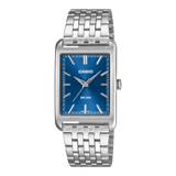 Casio Men's Analog Watch, Blue Dial With Silver Stainless Steel Band, MTP-B215D-2AVDF | Kewalrams Bahrain