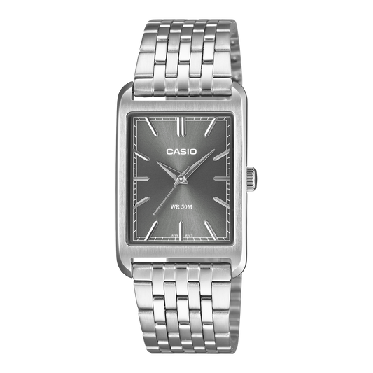 Casio Men's Analog Watch, Grey Dial With Silver Stainless Steel Band, MTP-B215D-8AVDF | Kewalrams Bahrain