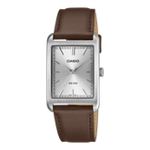 Casio Men's Analog Watch, White Dial With Black Genuine Leather Band, MTP-B215L-7AVDF | Kewalrams Bahrain