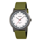 Casio Men's Watch Analog White Dial with Black Leather Strap, MTP-B220BL-7AVDF