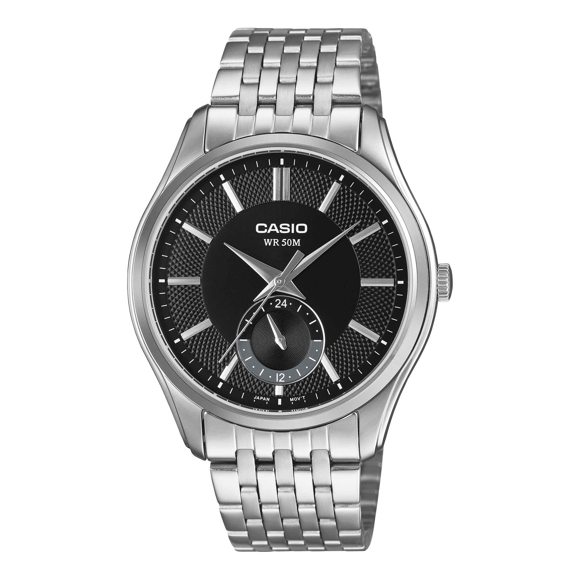 Casio Men's Analog Watch, Black Dial With Silver Stainless Steel Band, MTP-B315D-1AVDF | Kewalrams Bahrain