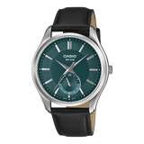 Casio Men's Analog Watch, Green Dial With Black Genuine Leather Band, MTP-B315L-3AVDF | Kewalrams Bahrain