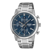 Casio Men's Chronograph Analog Watch, Blue Dial With Silver Stainless Steel Band, MTP-E510D-2A2VDF | Kewalrams Bahrain