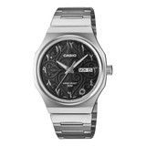 Casio Men's Watch Arabic Dial Collection Analog, Black Dial with Silver Stainless Steel Strap, MTP-E735AR-1AV