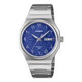 Casio Men's Watch Arabic Dial Collection Analog, Pale Ice Blue Dial with Silver Stainless Steel Strap, MTP-E735AR-2A2VDF
