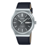 Casio Men's Watch Digital Dial Grey Dial with Black Leather Strap, MTP-E735L-8AVDF