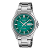 Casio Men's Watch Timeless Collection Analog, Green Dial with Silver Stainless Steel Strap, MTP-E740-3AVDF