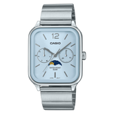 Casio Moon Phase Men's Watch Blue Dial Silver Stainless Steel Band, MTP-M305D-2AVDF