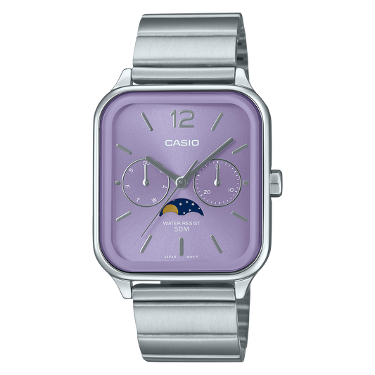 Casio men analog watch, purple dial with comfortable strap, model CS-MTP-M305D-6AVDF, Bahrain