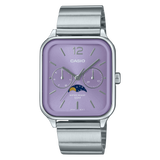 Casio Moon Phase Men's Watch Purple Dial Silver Stainless Steel Band, MTP-M305D-6AVDF