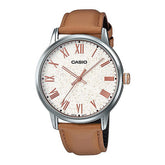 Casio, Unisex Watch Analog, Cream Dial Brown Leather Band, LTP-TW100L-7A2V