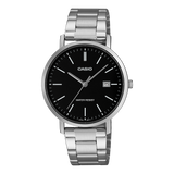 Casio Men's Analog Watch Black Dial Steel Band, MTP-VT05D-1EDF