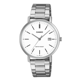 Casio Men's Analog Watch White Dial Steel Band, MTP-VT05D-7EDF