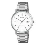 Casio Men's Analog Watch White Dial Steel Band, MTP-VT05D-7EDF
