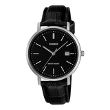 Casio Men's Analog Watch Black Dial Black Leather Band, MTP-VT05L-1EDF