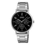 Casio Men's Analog Watch Black Dial Steel Band, MTP-VT06D-1BDF