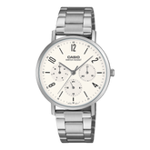 Casio Men's Analog Watch White Dial Steel Band, MTP-VT06D-7BDF