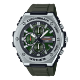 Casio Men's Chronograph Watch Analog Green Dial with Green Resin Band, MWA-300H-3AVDF