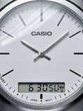 Casio, Men's Watch Analog-Digital, White Dial Brown Leather Band, MTP-VC01L-7EUDF product image