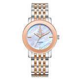 Beverly Hills Polo Club Women's Watch Analog Mother of Pearl Dial with Silver Gold Stainless Steel Band, BP3670C.520