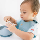 Milk It Baby Printed Bib Stardust Blue, 100% Food Grade Silicone Bib, MI-SBSB008