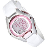 Casio Women's Watch Digital, Pink Dial White Resin Strap, LW-200-7AVDF product image