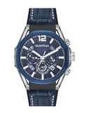 Quantum Men's Watch Analog Blue Dial with Blue Leather Strap, PWG970.699
