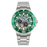 Beverly Hills Polo Club Men's Automatic Watch Analog Green Dial with Silver Stainless Steel Band, BP3702X.370