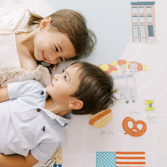 Milk It Baby New York Play Mat, City Tour Collection 100% TPU Foam Non Toxic Reversible Mat, MI-NEWYORKPM