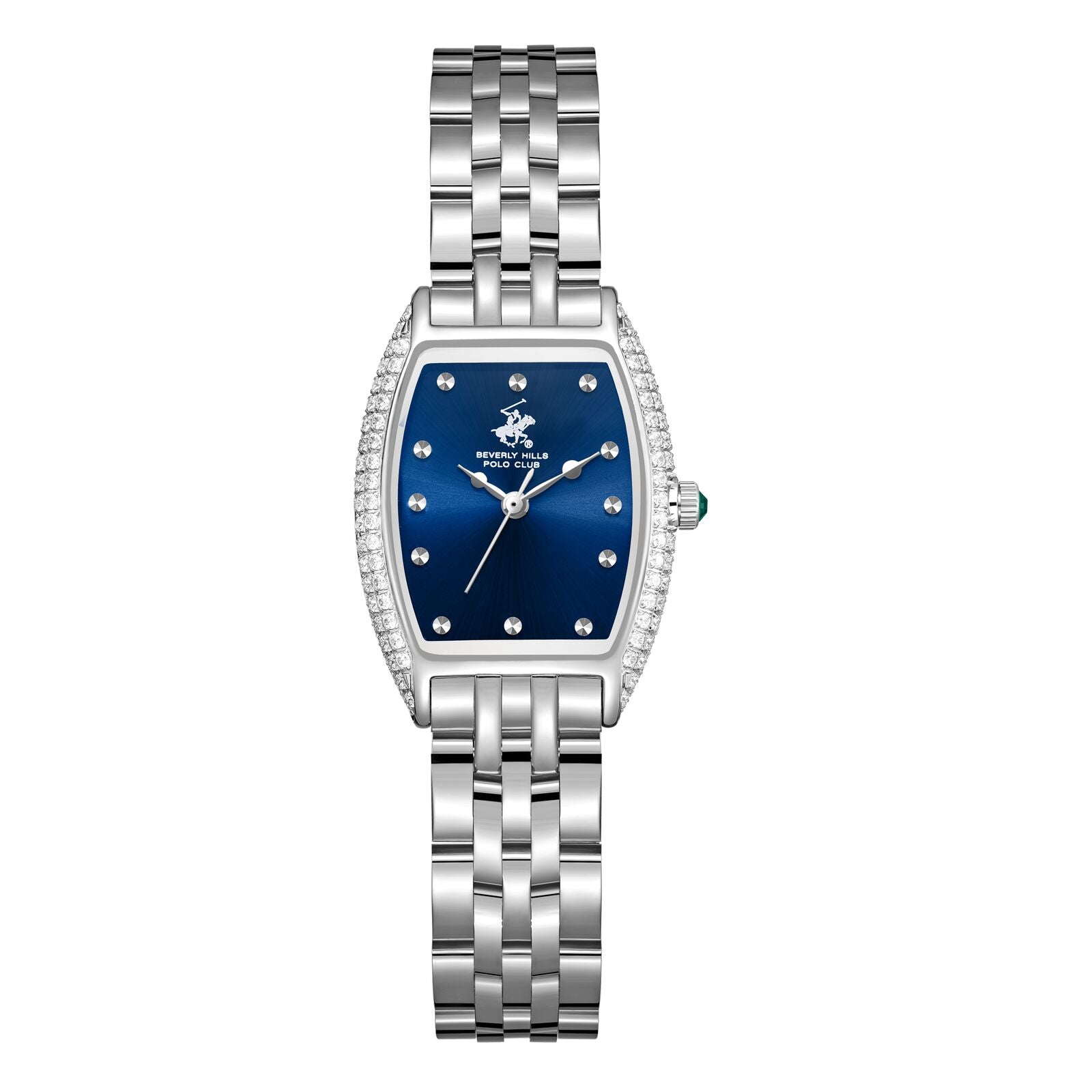 Beverly Hills Polo Club Women's Watch Analog Blue Dial with Silver Stainless Steel Band, BP3804C.390