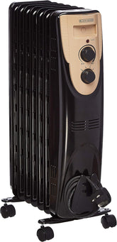 Black+Decker, 1500 Watts 7 Fin Oil Radiator, Black, OR070D