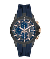 Quantum Men's Watch Blue Analog Dial with Blue Silicone Band, HNG893.069