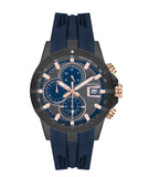 Quantum Men's Watch Blue Analog Dial with Blue Silicone Band, HNG893.069