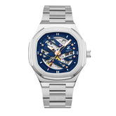 Beverly Hills Polo Club Men's Automatic Watch Analog Blue Dial with Silver Stainless Steel Band, BP3686X.390