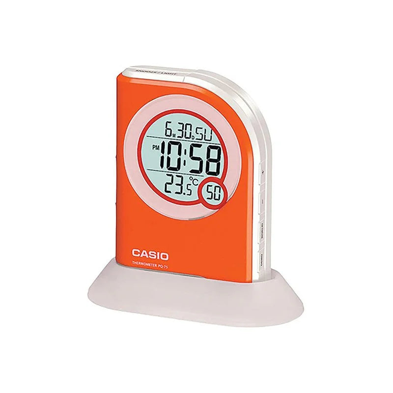 Casio, Multi-Function Table Top Alarm Clock Digital Orange, PQ-75-4DF