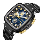 Quantum Men's Watch Analog Blue Dial with Black Stainless Steel Band, PWG1092.690