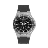 Quantum Men's Chronograph Watch Black Dial Black Silicone Band, PWG1147.351