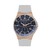 Quantum men analog watch, blue dial with white silicone band, model QU-PWG1147.593, Bahrain